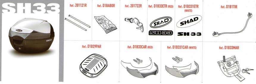 SHAD KIT SERRATURA DI RICAMBIO CON CHIAVE PER